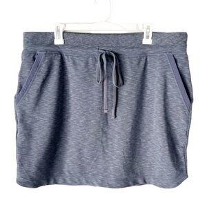 Athleta Skirt Women's XLT Tall Techie Terry Mini Gray Blue Drawstring Pockets